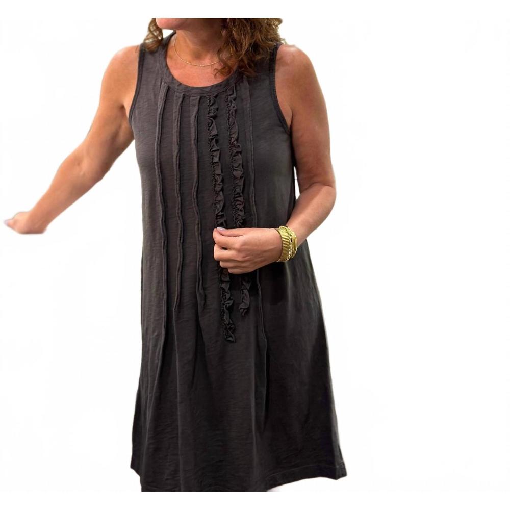 NEW DYLAN women's ruffle pintuck dress in carbon - Picture 4 of 4
